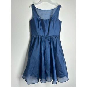 Rare Vintage Jim Hjelm Occasions Bohemian Dress Navy Blue Sz 12 Made in USA